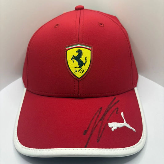 Charles Leclerc #16 Scuderia Ferrari F1 Driver Signed Red Puma F1 Cap + Cert